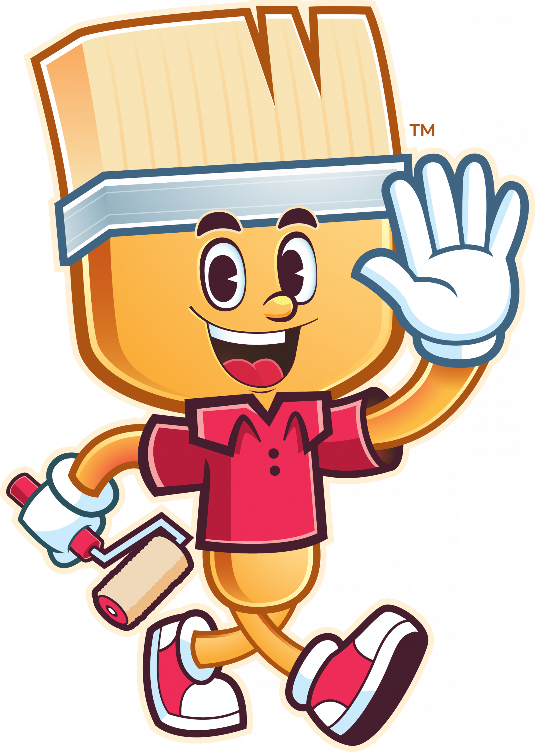 high five painting logo mascot